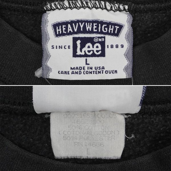 画像2: 90's Lee 企業ロゴ スウェット "MADE IN USA / FADE BLACK" (2)