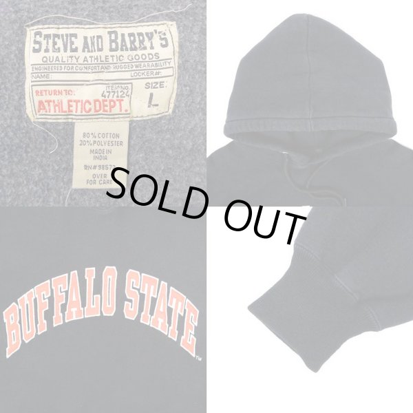 画像3: 90-00's STEVE AND BARRY'S リバースウィーブタイプ スウェットパーカー “BUFFALO STATE” (3)