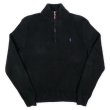 画像1: 90's Polo Ralph Lauren ハーフジップ コットンニット "BLACK" (1)