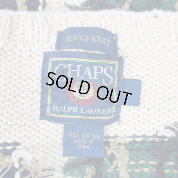 画像2: 90's CHAPS RALPH LAUREN コットンハンドニット “HAND KNIT” (2)