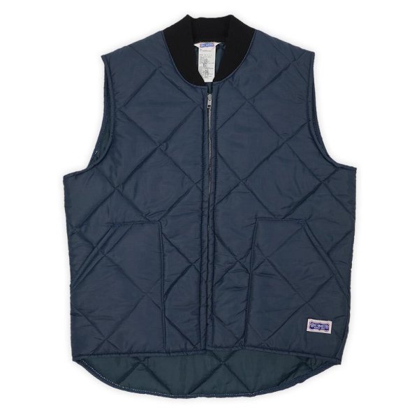 画像1: 90's BIG SMITH キルティング ワークベスト "NAVY / MADE IN USA" (1)