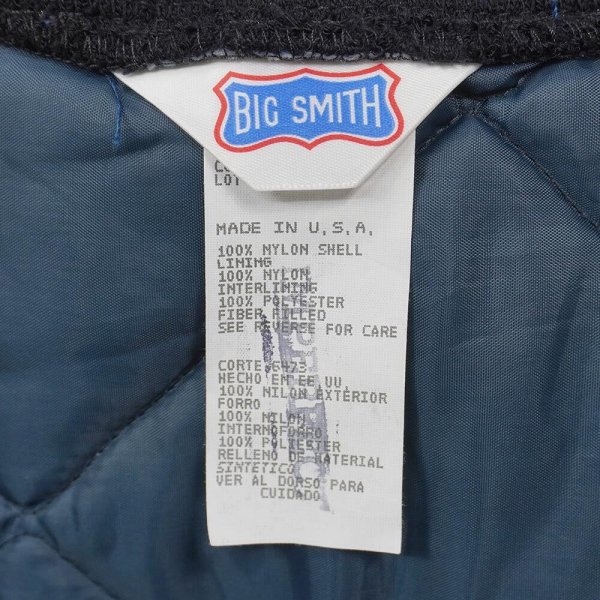 画像2: 90's BIG SMITH キルティング ワークベスト "NAVY / MADE IN USA" (2)
