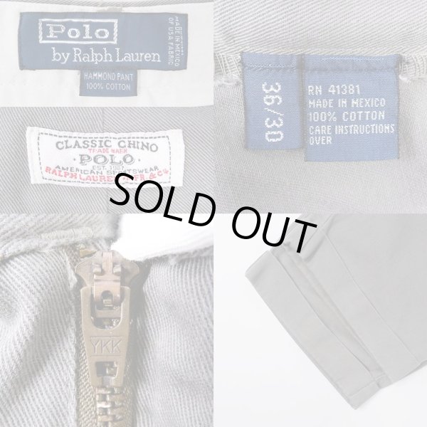 画像3: 90's Polo Ralph Lauren 2タック チノトラウザー “HAMMOND PANT / GRAY” (3)