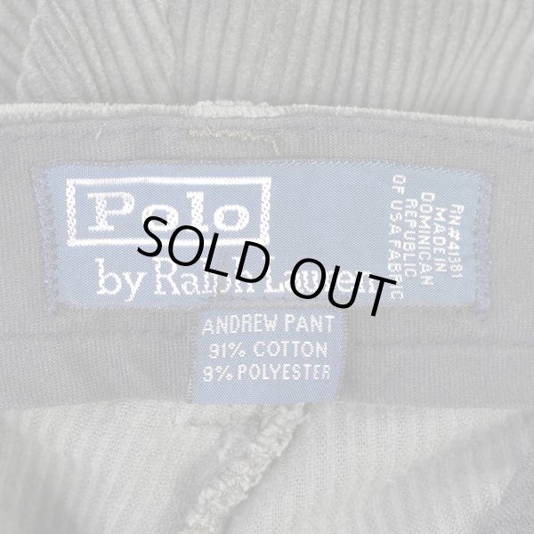画像3: 90's Polo Ralph Lauren 2タック 太畝コーデュロイトラウザー "ANDREW PANT / BLACK" (3)