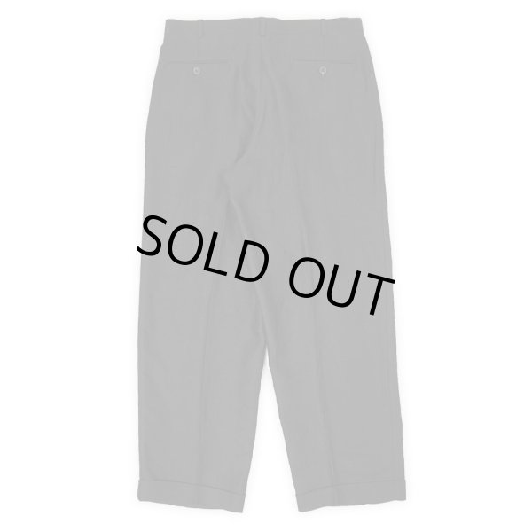 画像2: 90's PERRY ELLIS 2タック リネントラウザー "BLACK / W34 L30" (2)