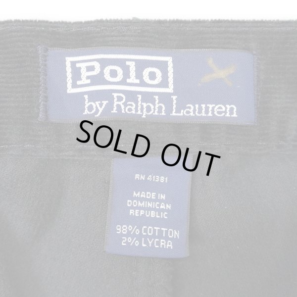 画像3: 90's Polo Ralph Lauren ノータック 細畝コーデュロイトラウザー "BLACK / STRETCH" (3)