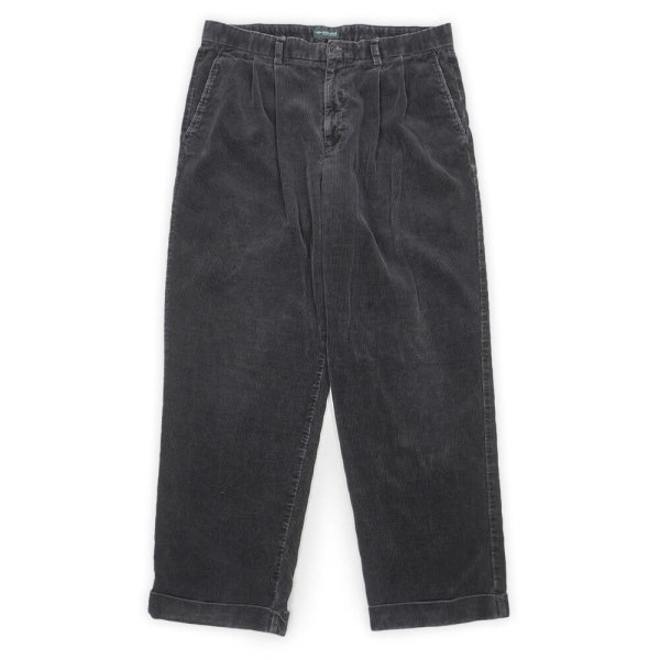 画像1: Early 00's DOCKERS 2タック 太畝コーデュロイトラウザー "W36 L30 / FADE BLACK" (1)