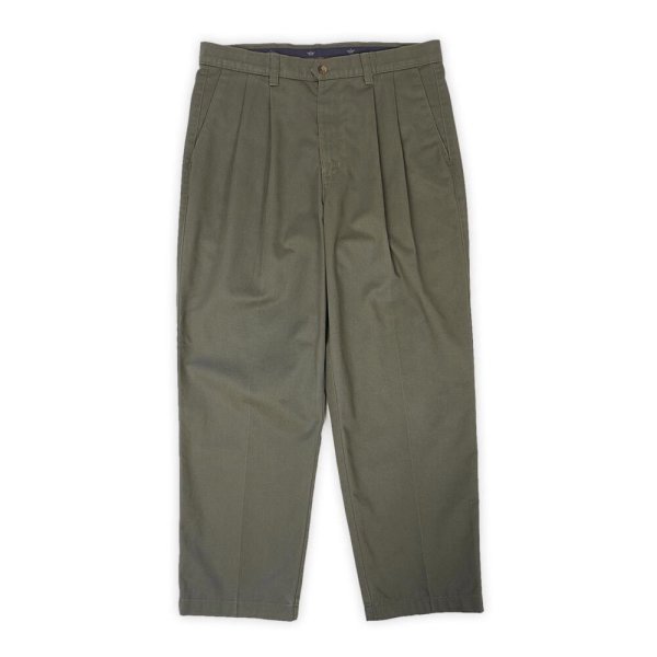 画像1: 90's DOCKERS 2タック チノトラウザー "OLIVE / W34 L28" (1)