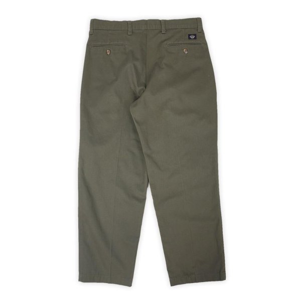 画像2: 90's DOCKERS 2タック チノトラウザー "OLIVE / W34 L28" (2)