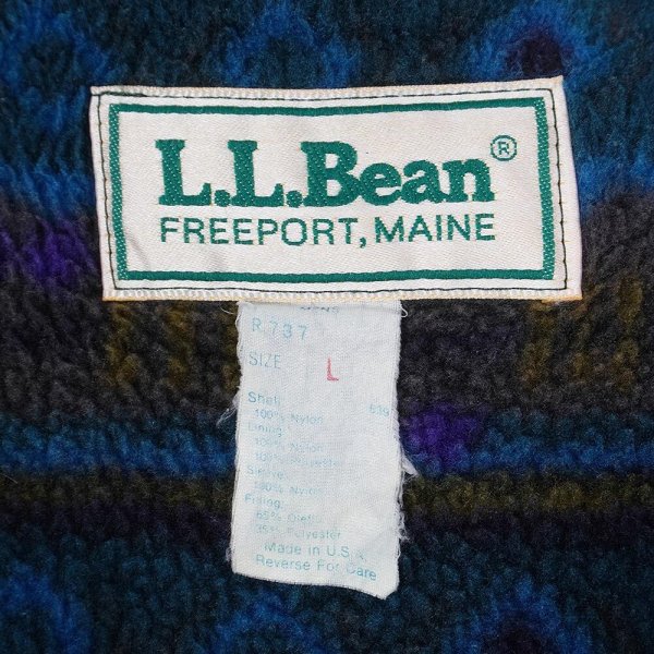 画像2: 80's L.L.Bean パイルフリースライナー ナイロンジャケット "MADE IN USA" (2)