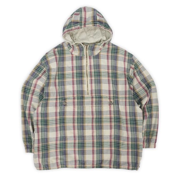 画像1: 90's Pari's Sport Club マドラスチェック柄 コットンアノラック (1)