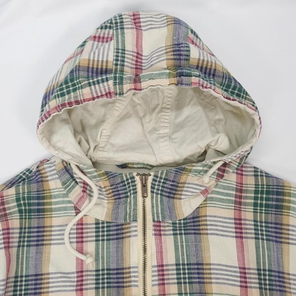 画像3: 90's Pari's Sport Club マドラスチェック柄 コットンアノラック (3)