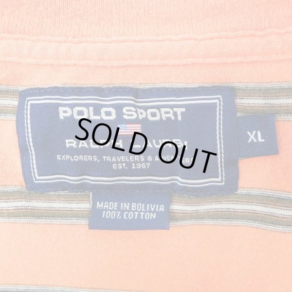 画像2: 90's POLO SPORT マルチボーダーTシャツ (2)