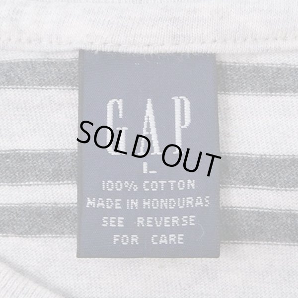 画像2: 90's OLD GAP マルチボーダー ポケットTシャツ "GRAY×BLACK" (2)