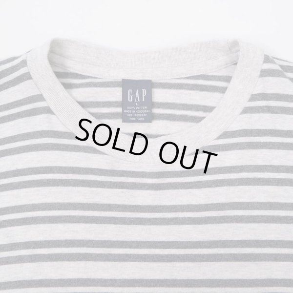 画像3: 90's OLD GAP マルチボーダー ポケットTシャツ "GRAY×BLACK" (3)