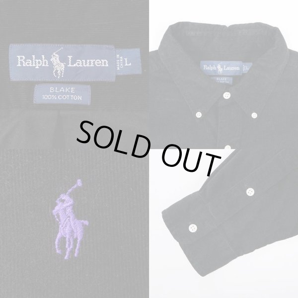 画像3: 90's Polo Ralph Lauren ボタンダウンシャツ “BLACK / CORDUROY” (3)