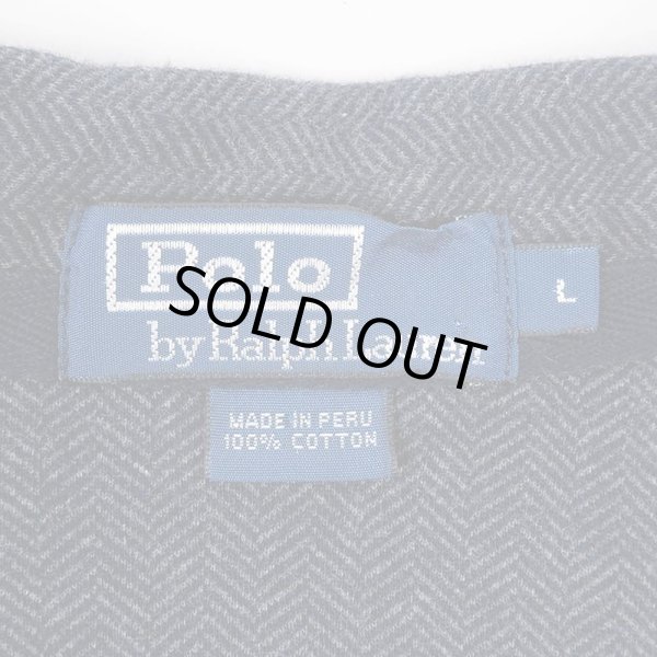 画像2: 90's Polo Ralph Lauren ヘリンボーン柄 プルオーバーシャツ (2)