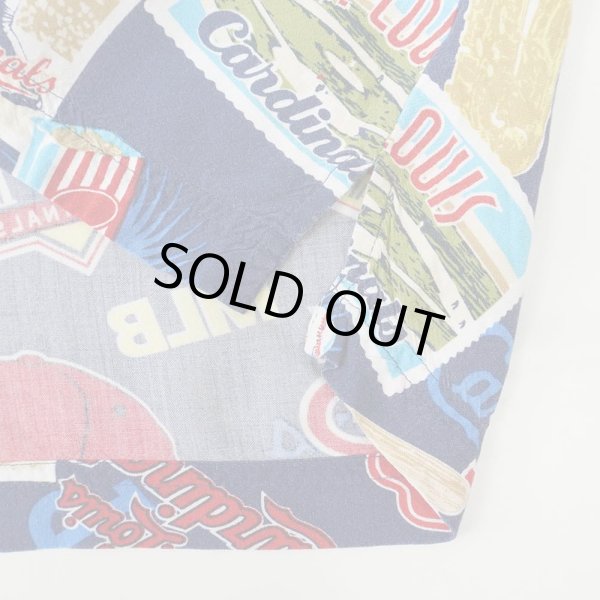 画像4: 00's MLB "St. Louis Cardinals" S/S レーヨン オープンカラーシャツ (4)