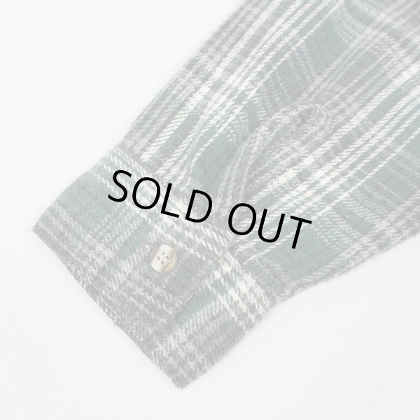 画像4: 90's FIVE BROTHER ヘビーネルシャツ "GREEN BASE" (4)