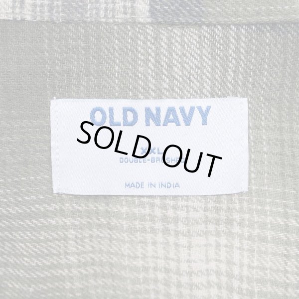 画像2: 00's OLD NAVY オンブレチェック柄 フーディーネルシャツ "DEADSTOCK" (2)