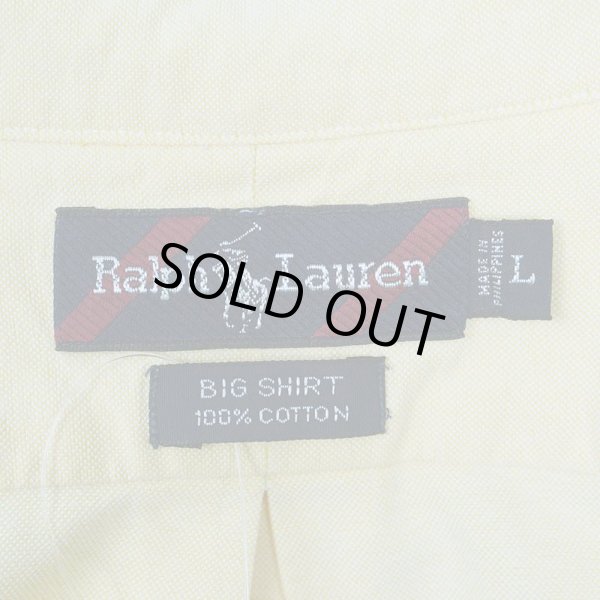 画像2: 90's Polo Ralph Lauren ボタンダウンシャツ “BIG SHIRT / YELLOW” (2)