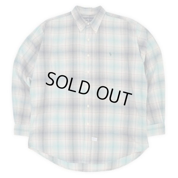 画像1: Early 90's Polo Ralph Lauren ボタンダウンシャツ "Blue Ombre Plaid" (1)