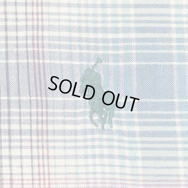 画像3: Early 90's Polo Ralph Lauren ボタンダウンシャツ "Blue Ombre Plaid" (3)