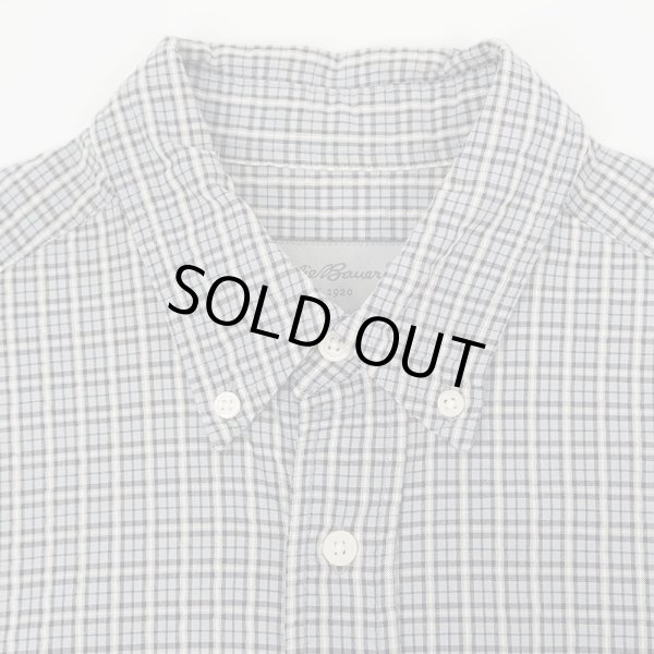 画像3: 00's Eddie Bauer S/S シアサッカーボタンダウンシャツ “Blue Plaid” (3)