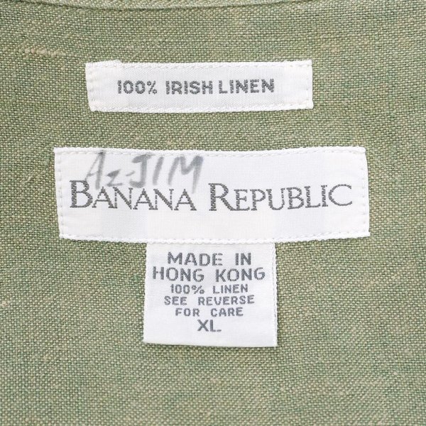画像2: Early 00's Banana Republic レギュラーカラー リネンシャツ (2)