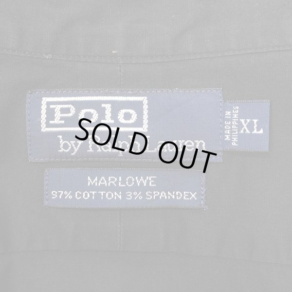 画像2: 90's Polo Ralph Lauren レギュラーカラーシャツ "MARLOWE / ALL BLACK" (2)