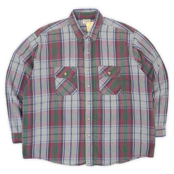 画像1: 90's FIVE BROTHER ヘビーネルシャツ "Gray Plaid" (1)