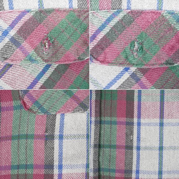 画像5: 90's FIVE BROTHER ヘビーネルシャツ "Gray Plaid" (5)
