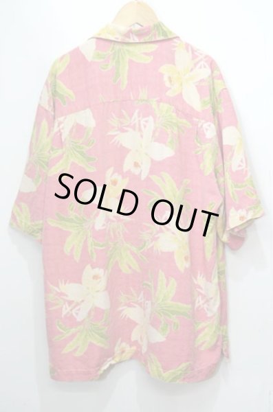 画像2: 90's Three Palm S/S 総柄 オープンカラー シルクシャツ (2)