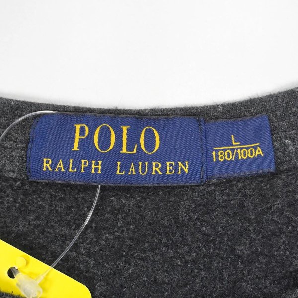 画像2: 00's Polo Ralph Lauren ロゴ刺繍 スウェット "HEATHER BLACK" (2)