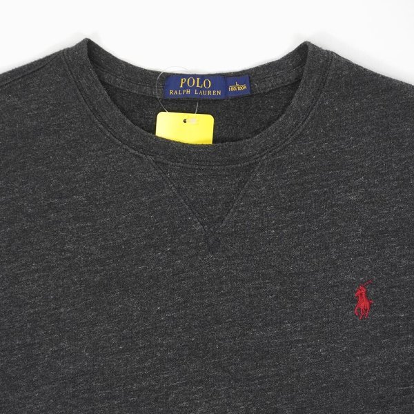 画像3: 00's Polo Ralph Lauren ロゴ刺繍 スウェット "HEATHER BLACK" (3)