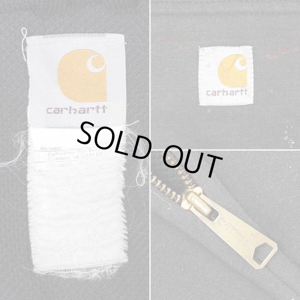 画像3: 00's Carhartt フルジップ スウェットパーカー "FADE BLACK" (3)