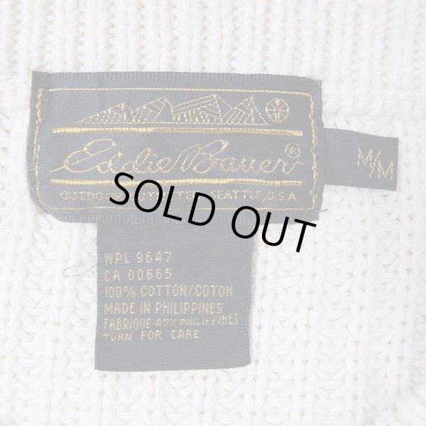 画像2: 80's Eddie Bauer コットンニット "黒タグ / NATURAL" (2)