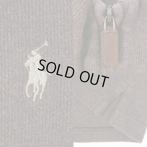 画像3: 00's Polo Ralph Lauren ハーフジップ コットンニット "BROWN" (3)