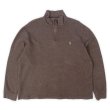 画像1: 00's Polo Ralph Lauren ハーフジップ コットンニット "BROWN" (1)