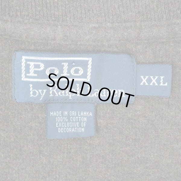 画像2: 00's Polo Ralph Lauren ハーフジップ コットンニット "BROWN" (2)