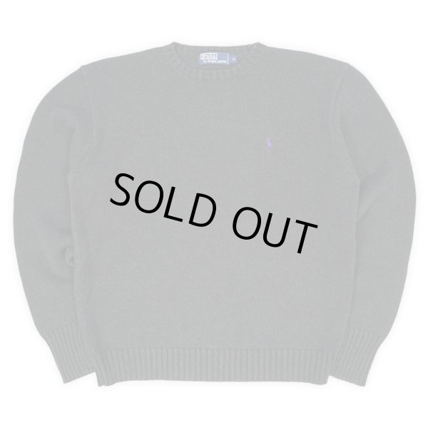 画像1: 90's Polo Ralph Lauren コットンニット "CHARCOAL" (1)