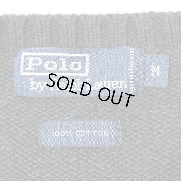 画像2: 90's Polo Ralph Lauren コットンニット "CHARCOAL" (2)