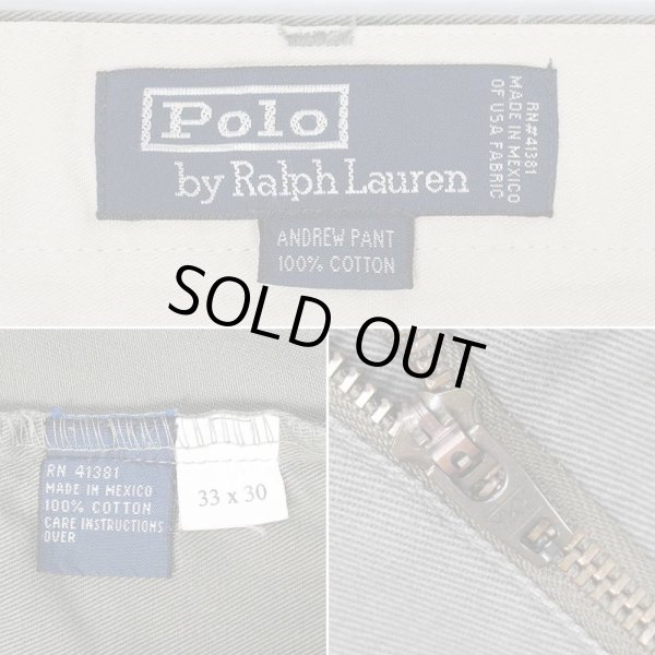 画像4: 90's Polo Ralph Lauren 2タック チノトラウザー "ANDREW PANT / GRAY" (4)