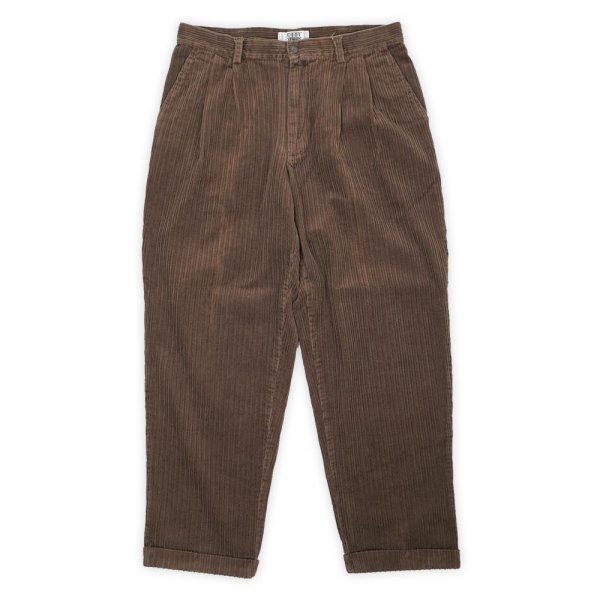 画像1: 90's CITY STREETS 2タック 太畝コーデュロイパンツ "BROWN" (1)
