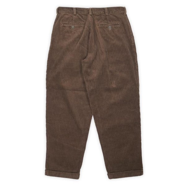画像2: 90's CITY STREETS 2タック 太畝コーデュロイパンツ "BROWN" (2)