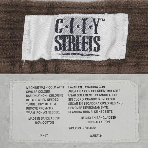 画像3: 90's CITY STREETS 2タック 太畝コーデュロイパンツ "BROWN" (3)