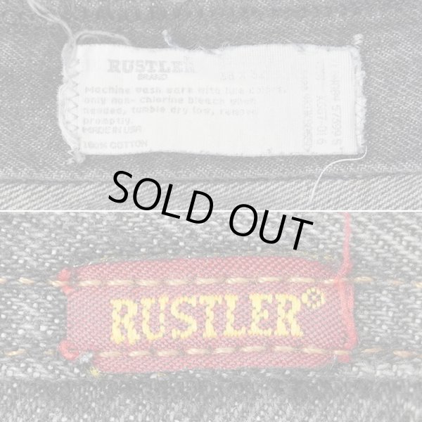 画像3: 90's RUSTLER 先染めブラックデニムパンツ "MADE IN USA / W38 L32" (3)