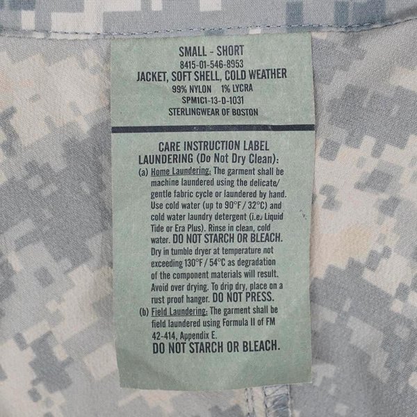 画像2: 13's US.ARMY ECWCS Level5 ACU ソフトシェルジャケット "SMALL-SHORT" (2)