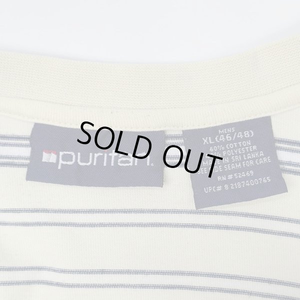 画像2: 90's Puritan マルチボーダー ポケットTシャツ “Light Green Base” (2)