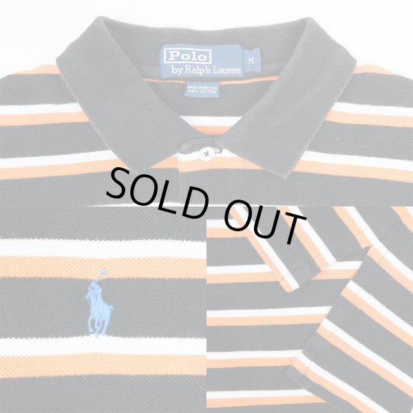 画像3: 90's Polo Ralph Lauren マルチボーダー柄 ポロシャツ "BLACK BASE” (3)